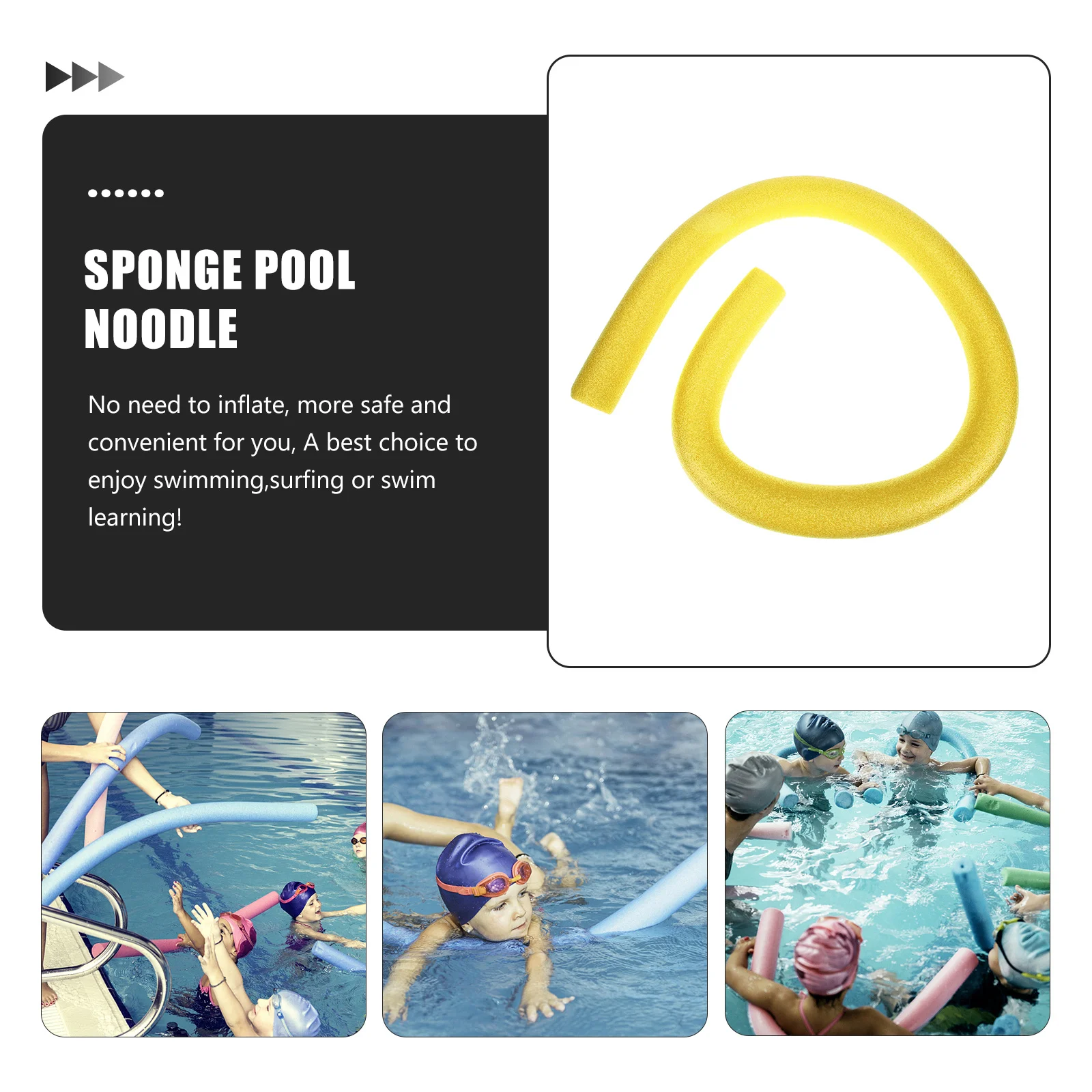 Macarrão flutuante, material de esponja de cor brilhante, leve, piscina infantil para uso em piscina de lago