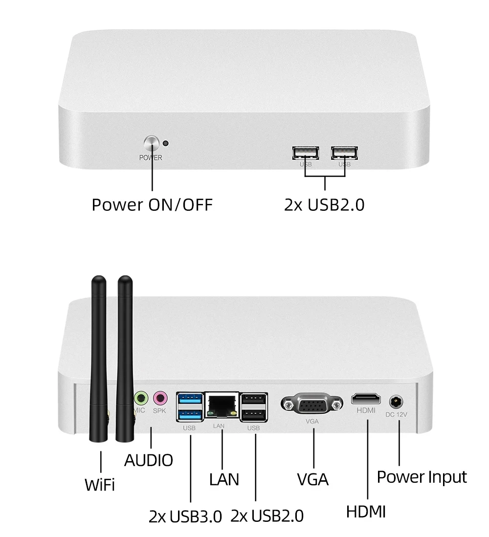 Inter Gen 12/13th Gaming/Office Mini PC Support 2xDDR4 Linux WiFi Computer with 4xUSB3.0 2xUSB2.0 1xHDMI Windows10Pro Ready