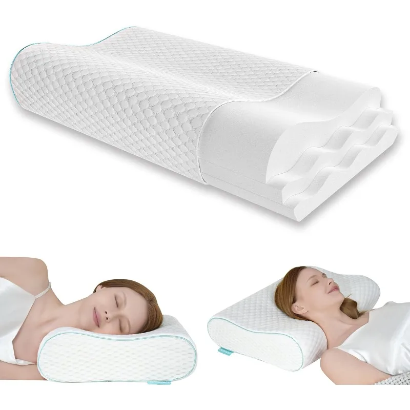 

Side Sleeper Pillow for Neck Pain Relief, Adjustable Contour Sleeping Pillow, Large Size