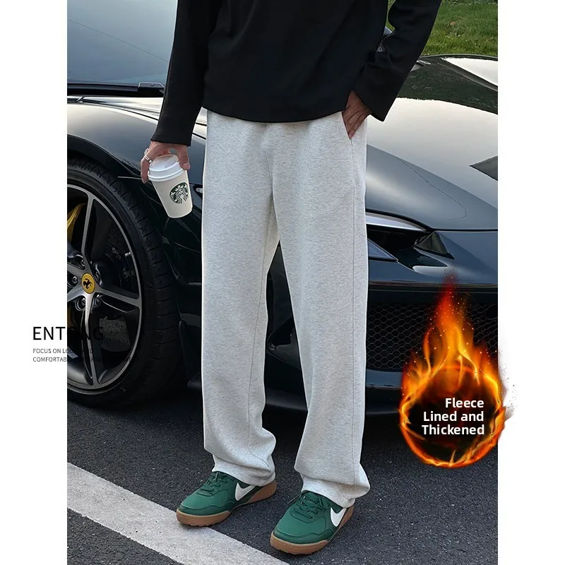 Cleanfit Men's Fitness Sports Sweatpants Heavyweight Fleece Lined Straight Leg Casual Loose Comfortable Autumn Winter Pants