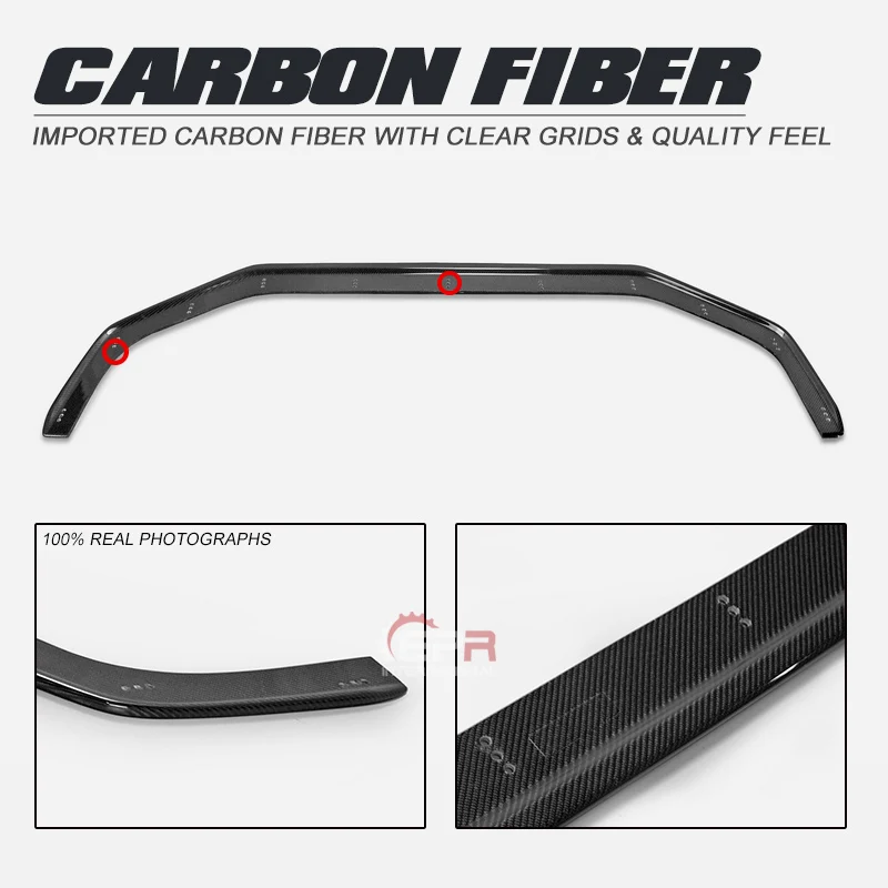 VRSA1 Style Carbon Fiber Front Splitter Glossy Fibre Bumper Under Kit Trim For Impreza 2018 On WRX STI S4 VAB VAF (Facelifted)