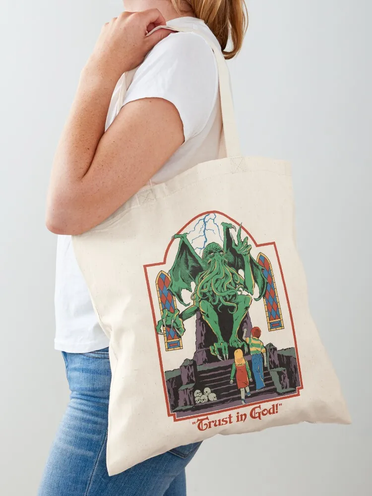 

Trust in God Tote Bag Handbags women cloth bag woman shopper bag women canvas reusable grocery bags