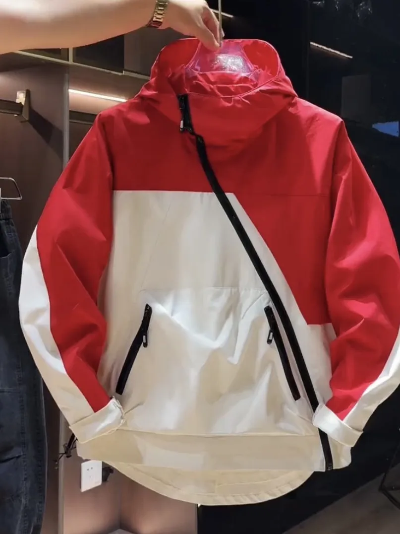 

Men's Faionable Casual Hooded Jaet with Large kets Windproof Zipper Workwear Sli Autumn Winter Coat for Men