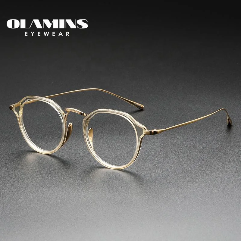 OLAMINS​  Fashion Glasses Shenzhen Titanium Eyewear Anti Blue Light Optical Frames Eyeglasses For Women KMN1113