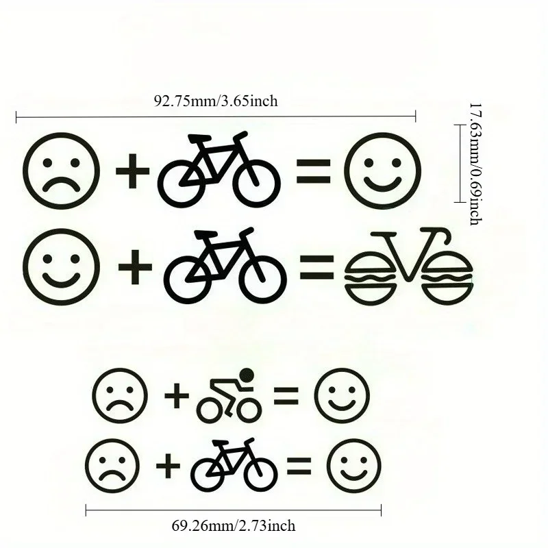 مجموعة واحدة من ملصقات الدراجة النارية ثلاثية الأبعاد "ابتسامة + دراجة نارية = ممتعة" زينة جسم السيارة المرحة