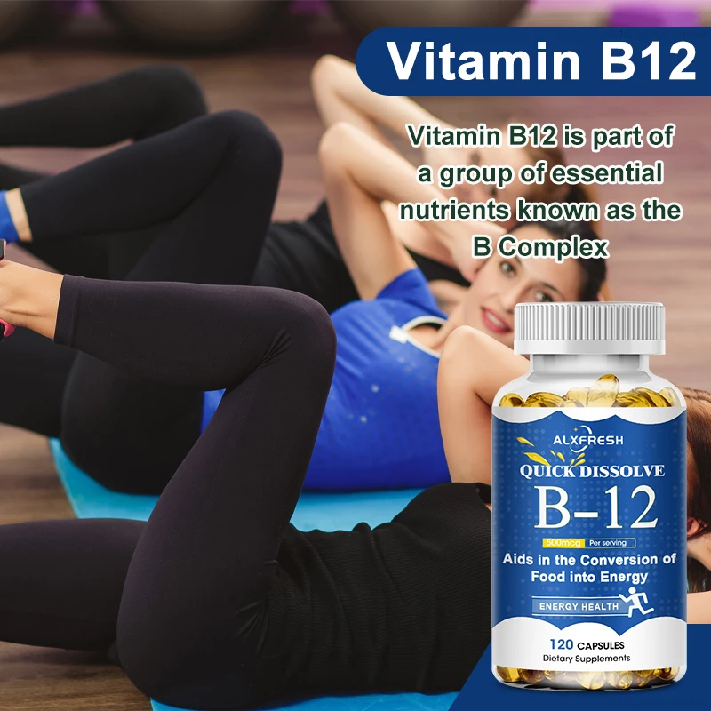 500 Mcg Vitamin B12 Capsules Methyl B12 Organic Spirulina Supports Healthy Mood Energy Heart&Eye Vitamin B12 Supplements