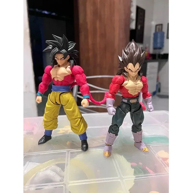 In Stock DragonBall Z SHFiguarts Vegeta SSJ 4 Figure GT Super Saiyan 4 Goku Action Anime Figures SS4 Joint Movable Doll Toy Gift