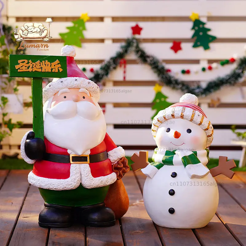 Christmas outdoor solar light cute creative tree snowman reindeer old man courtyard landscaping decoration ornament