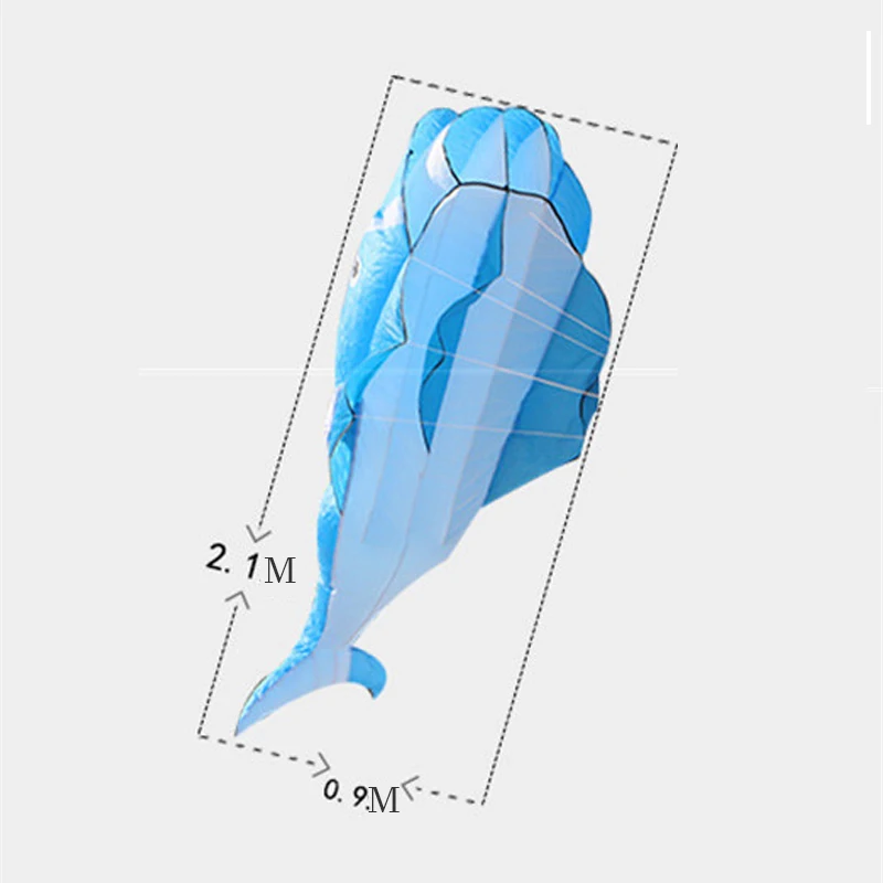 2.2 metri 3D gigante delfino forma di balena aquilone volante parafoil software sportivo parapendio spiaggia aquilone giocattoli all'aperto per bambini adulti