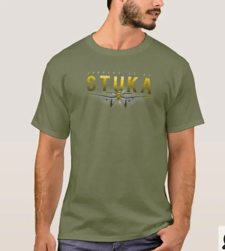 WWII German Junkers Ju 87 Stuka Dive Bomber T-Shirt 100% Cotton O-Neck Summer Short Sleeve Casual Mens T-shirt Size S-3XL