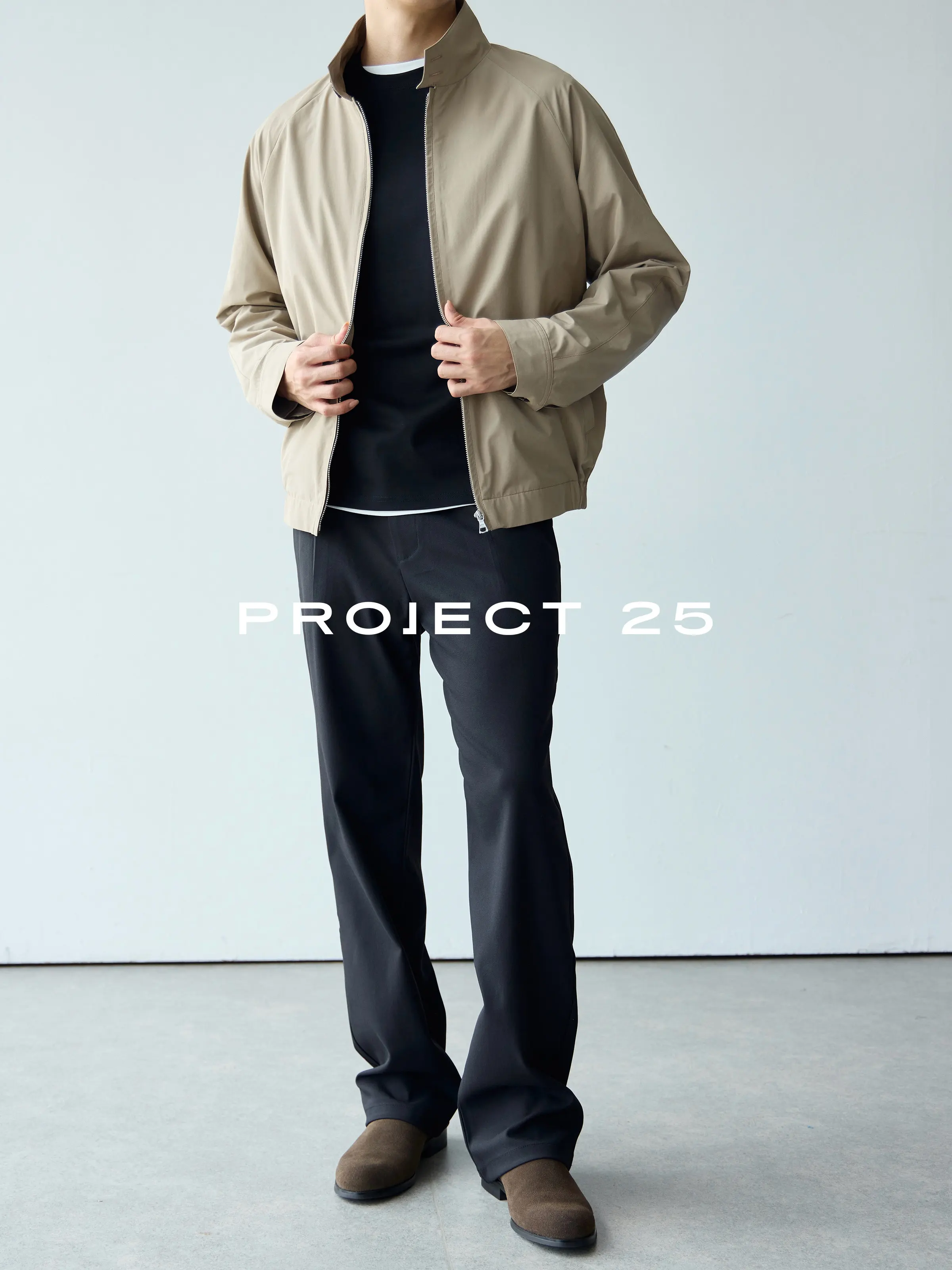 PROJECT 25 Men Dupont SORONA & EcoCosy Blend Lightweight Stand Collar Harrington Jacket Spring Autumn Casual Commuter Outerwear