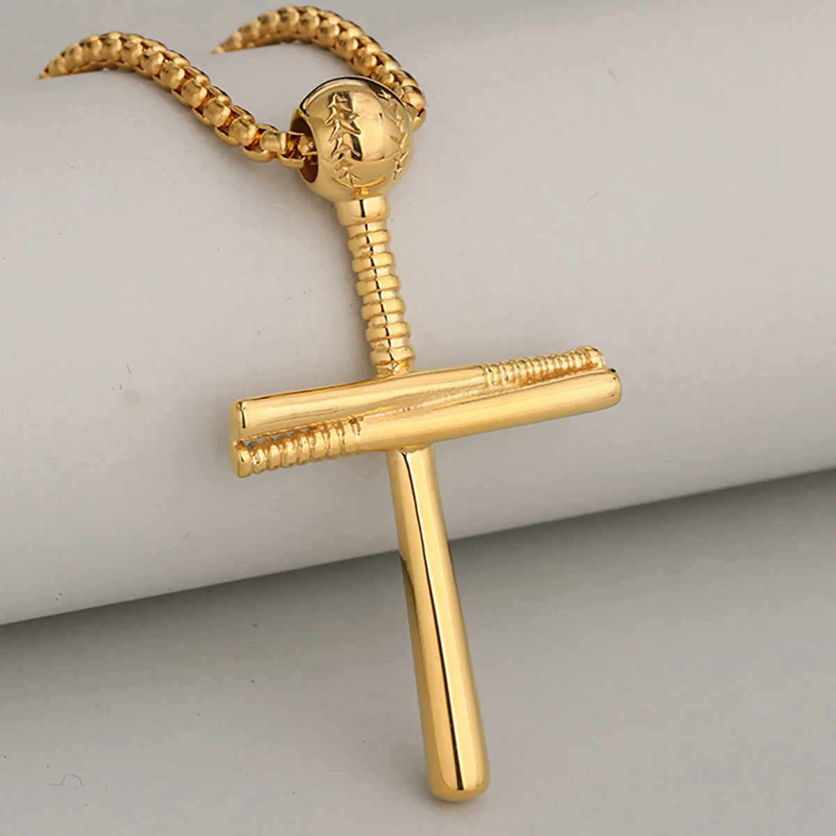 

Creative Design Exquisite Stainless Steel Baseball Cross Pendant Necklace For Men And Women, Unique and Niche Never Duplicate