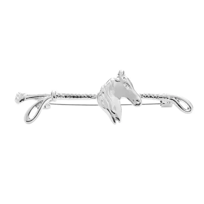 المعادن الحصان دبابيس النساء الرجال للجنسين الحصان رئيس سوط حفلة عادية بروش دبابيس الهدايا #3