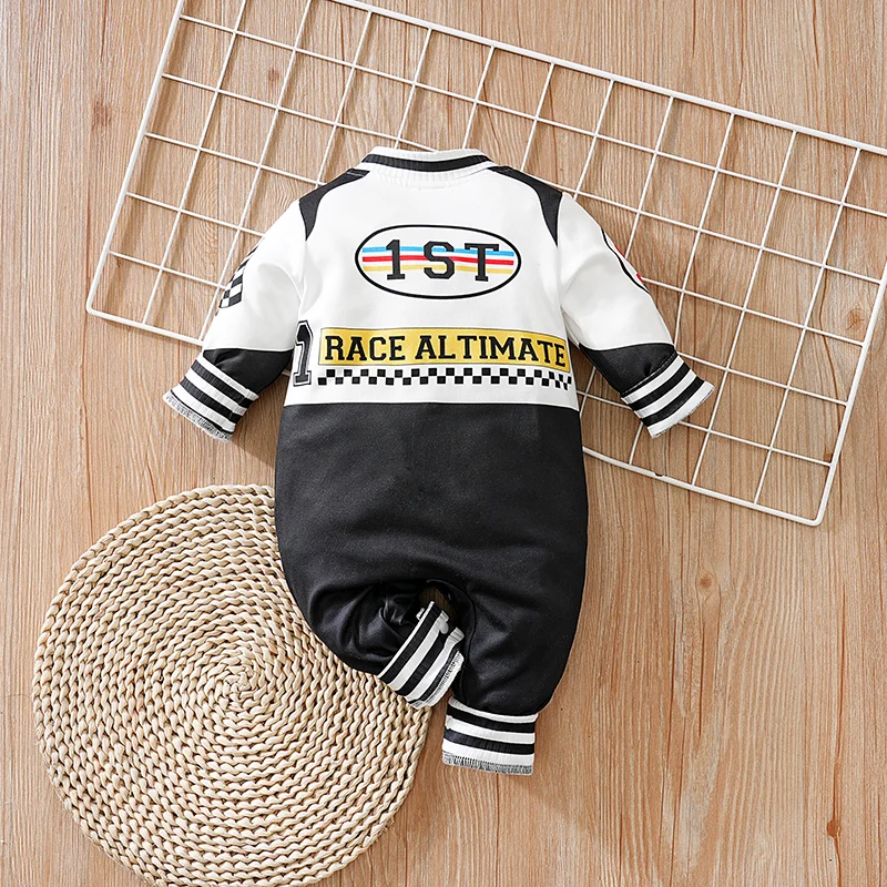 Baby Design Racing Suit Jumpsuit Cool Long Sleeved Outdoor Outfit Newborn Spring And Autumn Outfit