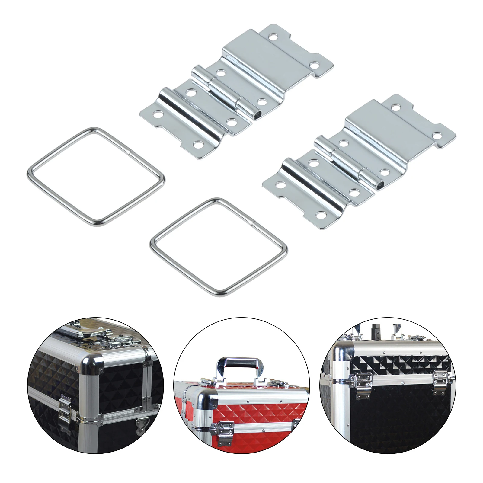 2pcs 60*35mm Support Hinge 8-Holes Metal Strut Back Buckles Air Box Toolbox Luggage Mini Furniture Door Cabinet Durable Hardware