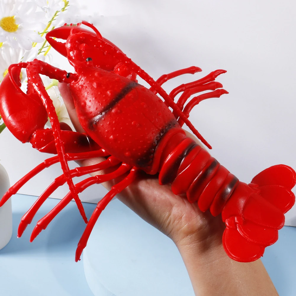 Simulation Lobster Crab Soft Squeeze Toy - Sea Ocean Animal Model with Sound - Birthday Party Decoration Bath Toy for Kids