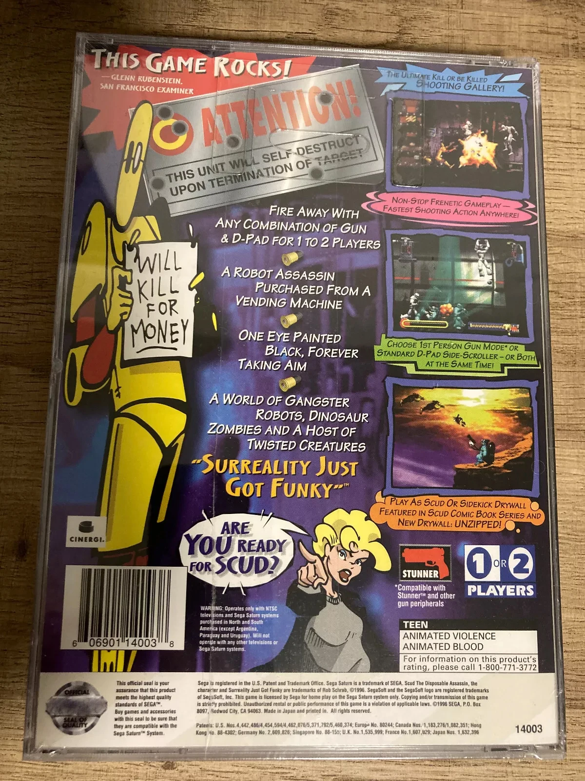 

Игра Saturn Copy Disc Game Scud: Одноразовый убийца. Разблокировка игры для консоли SS. Оптический привод. Ретро-видеоигра с прямым чтением.