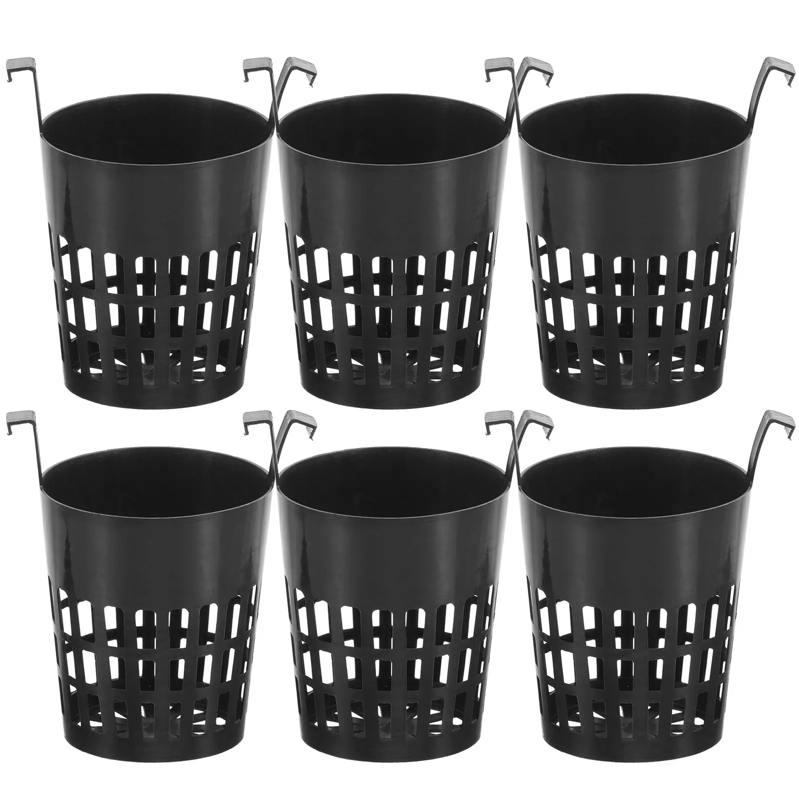 

6 Pcs Black Aquatic Planting Cup Hydroponic Baskets Planter Pots Aquarium Decor Accessories Plastic Pot Easy Clean Anti UV Pet
