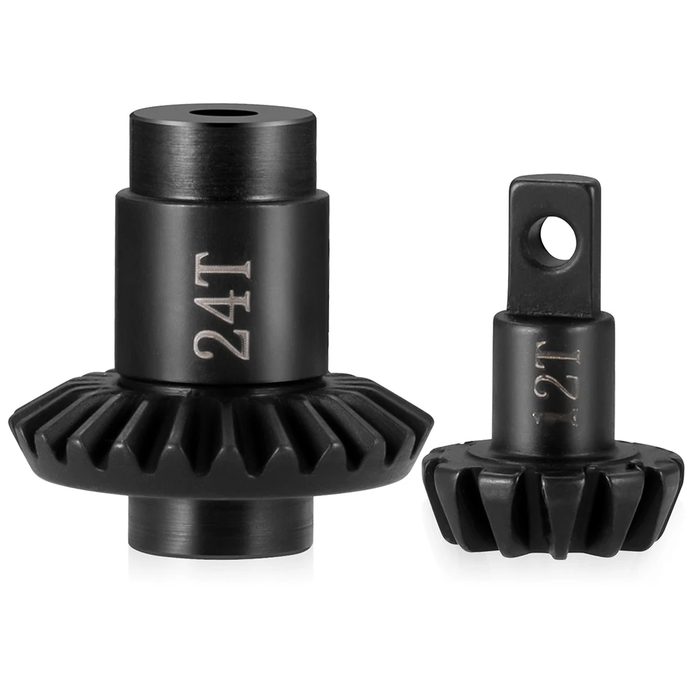 MIBIDAO 24T + 12T 40CR FMS FCX18 1/18 FCX24 1/24 RC 자동차 업그레이드 부품 용 스틸 액슬 기어