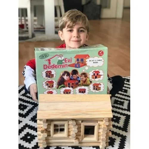 Maison de grand-père en bois naturel, jouet éducatif