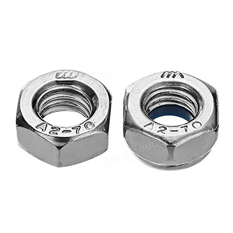 255Pcs Stainless Steel Hex Hexagon Nut for M4 M5 M6 Nylon Locknut Screw Bolt Slip Lock Nut