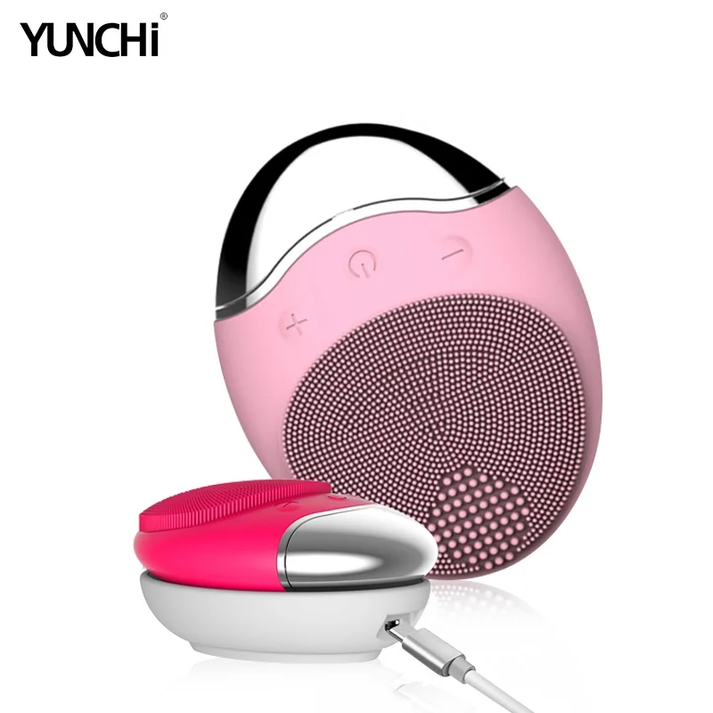 แปรงทำความสะอาดผิวหน้าไฟฟ้า YUNChi Sonic Vibration ทำความสะอาดผิวหน้าอย่างล้ำลึกด้วยซิลิโคน อุปกรณ์ดูแลผิวหน้า ชาร์จแบบเหนี่ยวนำ