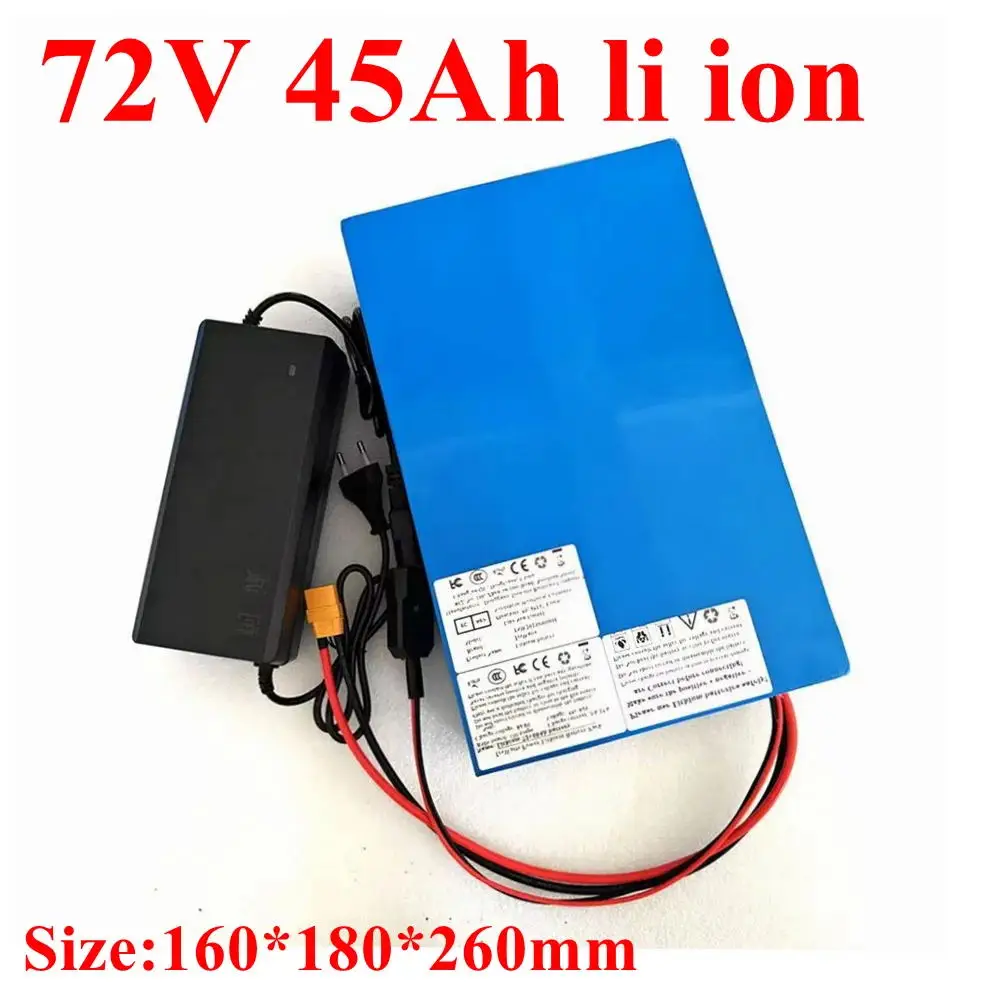 

customize 72v 45Ah li-ion battery lithium ion 80A BMS for 500w 3000w Tricycle scooter bike Motorcycle inverter +10A charger