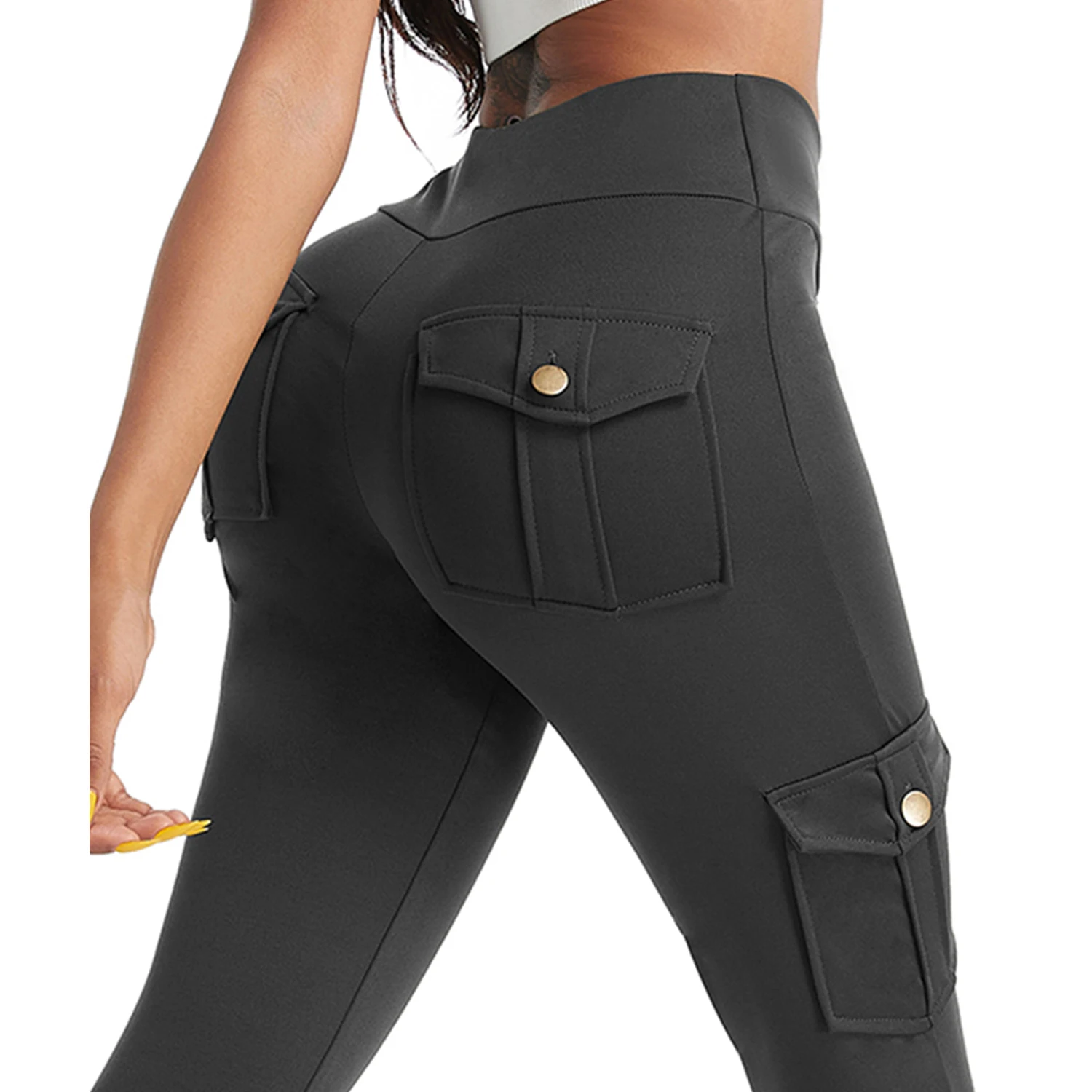 

Женские леггинсы с карманами для спортзала, узкие эластичные леггинсы для фитнеса с высокой талией, повседневные брюки для бега на открытом воздухе