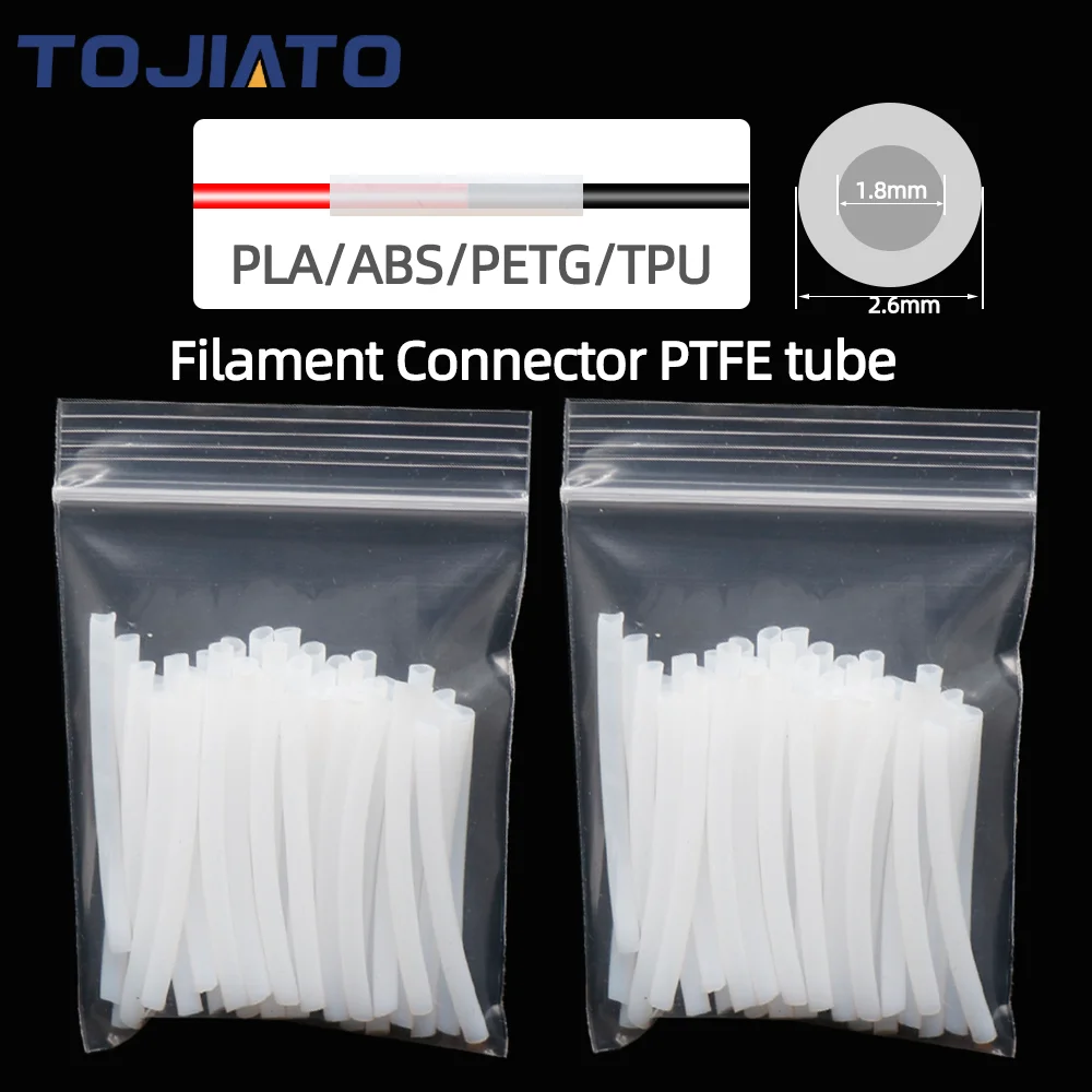 20-80 Stück 3D-Drucker Zubehör 1,75MM Filament-Schweißverbinder PTFE-Rohr Filament-Spleißer Filament-Schweißgerät – Detail 1