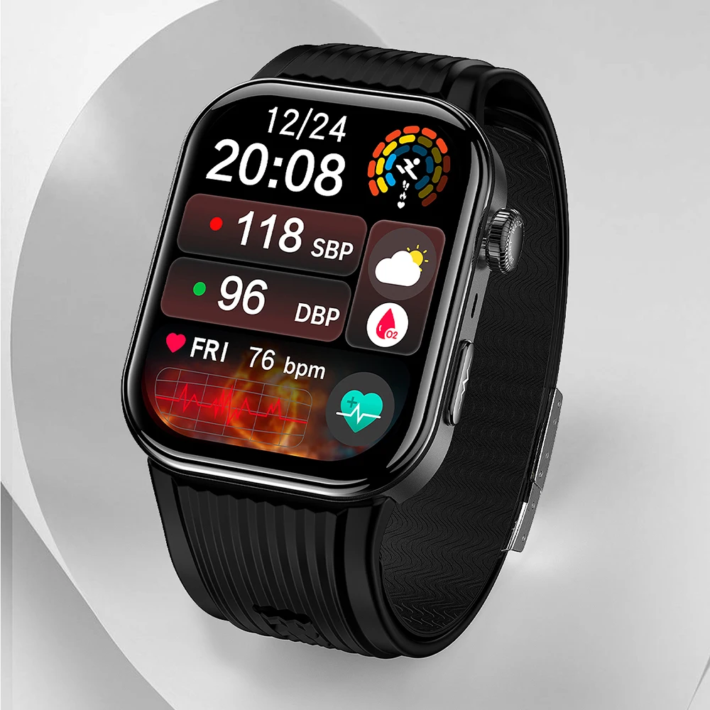 

2026 Air Pump Airbag Blood Pressure+ECG Accurate Measure Wrist Smart Watch Blood Lipids Uric Acid Bluetooth Call Smartwatch Men