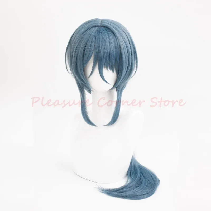 

2025 Game Honkai Star Rail Natasha Cosplay Simulated Scalp Blue Grey Wig Heat Resistant Synthetic Wigs