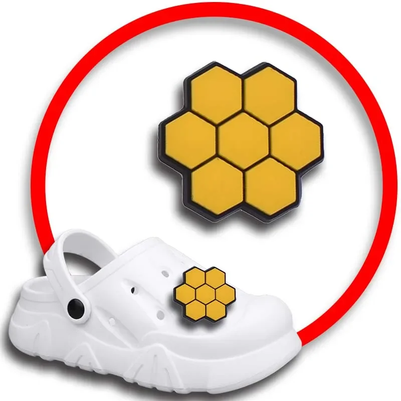 

Bee Honey Hive Shoe Charms for Crocs Sandals Women Clogs Pins Shoe Decorations Accessory Men Badges Girls Kids Shoes Accessories