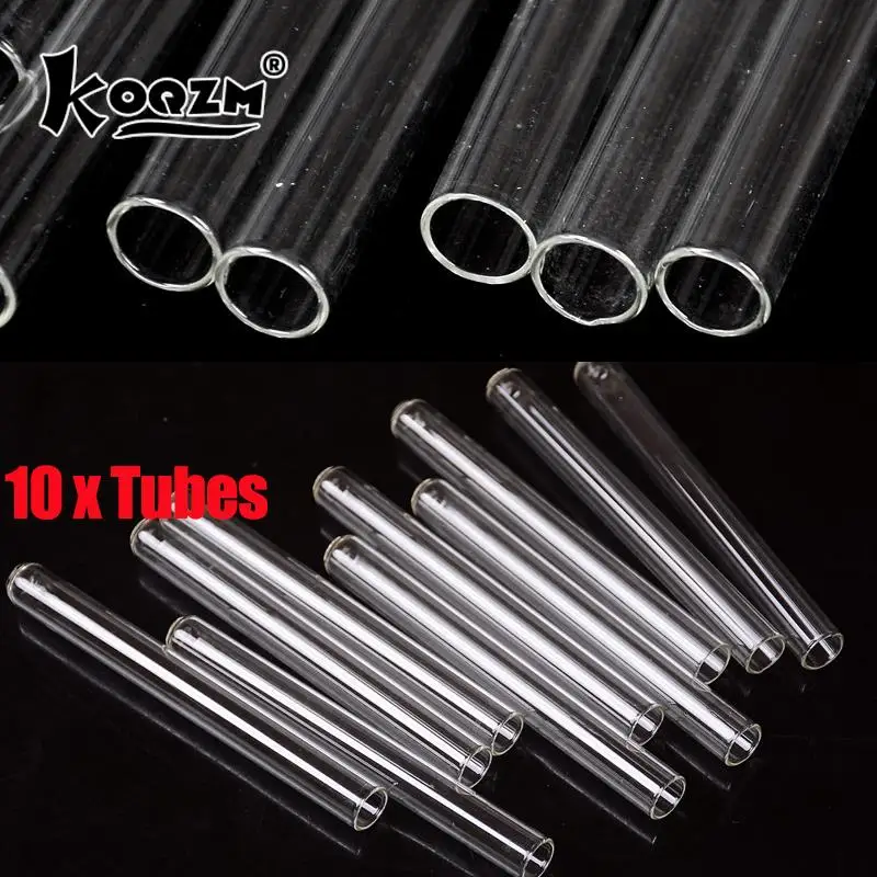 10Pcs 100 mm Glass Blowing Tubes 4 Inch Long Thick Wall Test Tube