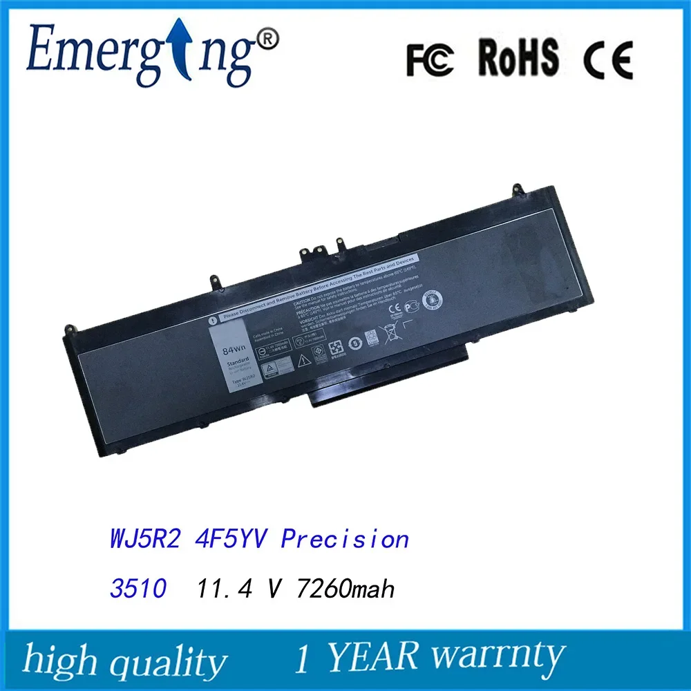 11.4V 84Wh WJ5R2 Original Laptop Battery for Dell Precision 3510 4F5YV E5570  Latitude E5570 Series