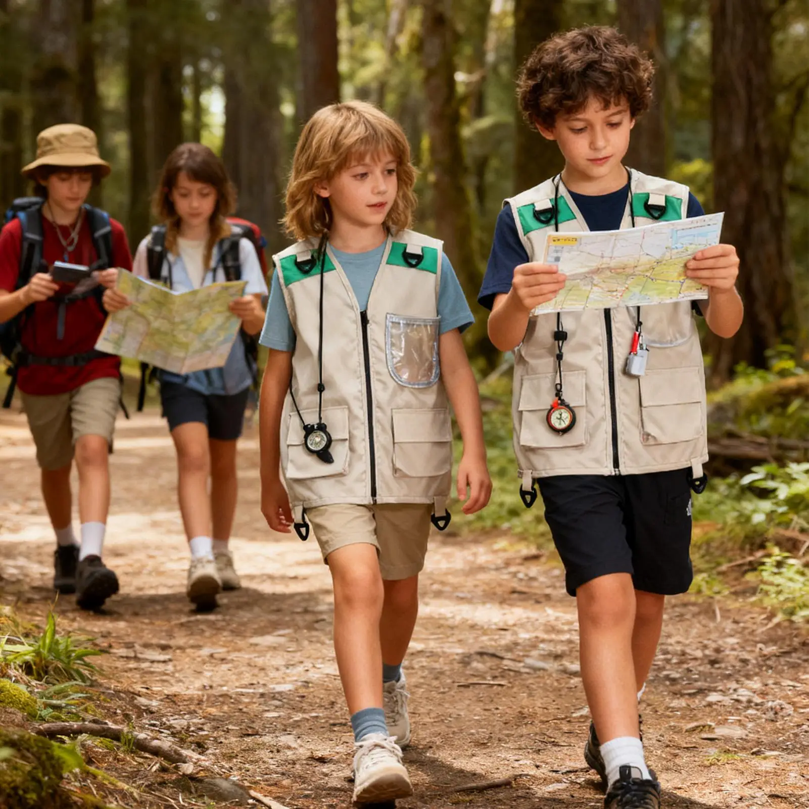 Kids Fishing Vest Sleeveless Costume Jacket Outdoor Vest For Park Zoo Camping Hiking Exploration Trekking Outdoor Activity Role