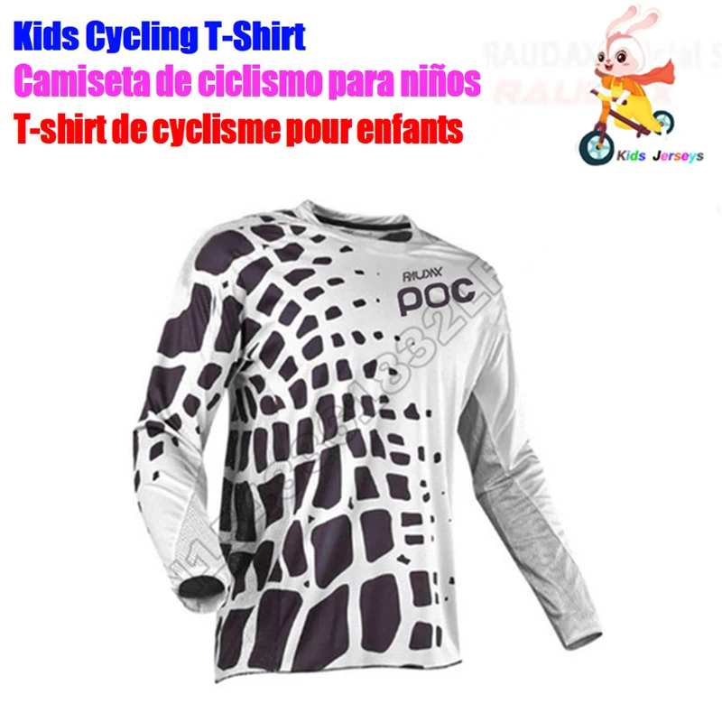 Kids Off Road ATV Racing T-Shirt Bicycle Cycling Bike Motorcycle Jersey MTB DH MX Ropa Boys RAUDAX POC Downhill Jersey