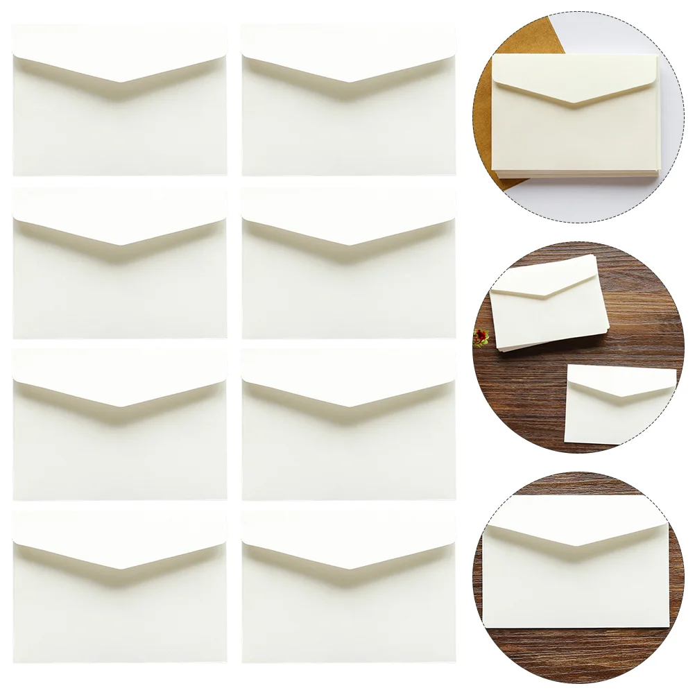 

100 Pcs Gift Card Envelope Mini Blank Money Envelopes Office File Cash Supply Mail Sack Storage Envelops Bag White Letter