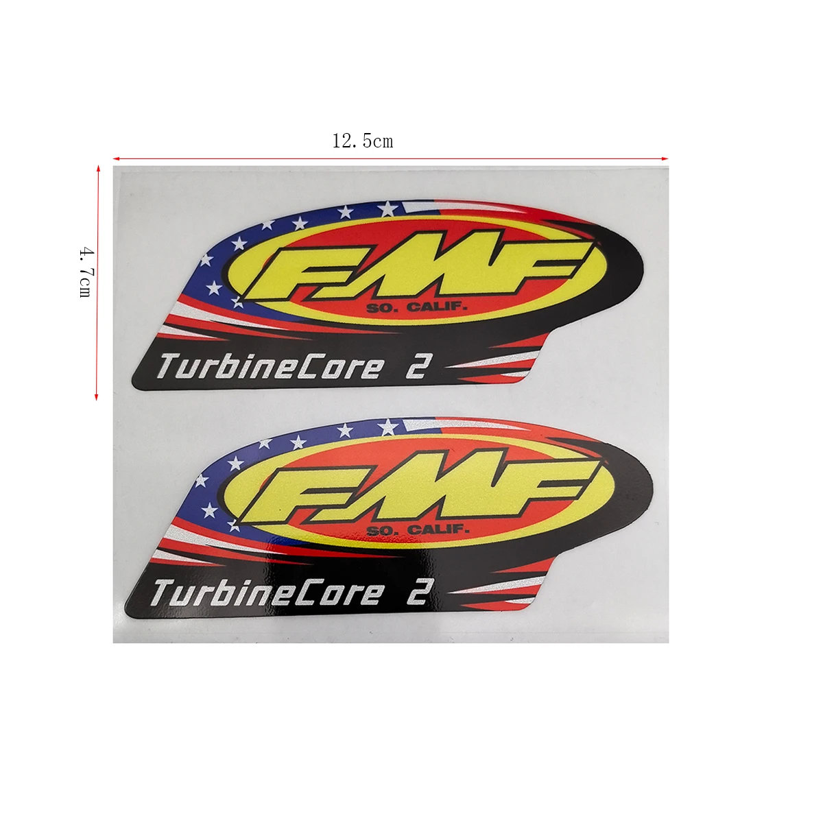 2 Stücke Wasserdichte Refektive FMF TurbineCore2 Motorrad Aufkleber Fahrrad Zyklus Aufkleber Motorrad Zubehör – Detail 6