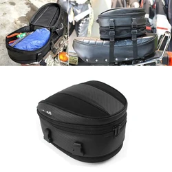 Motorcycle Black Seat Tail Bag Travel Rear Seat Luggage Bag Waterproof 1680D Backpack Saddle Bags Universal