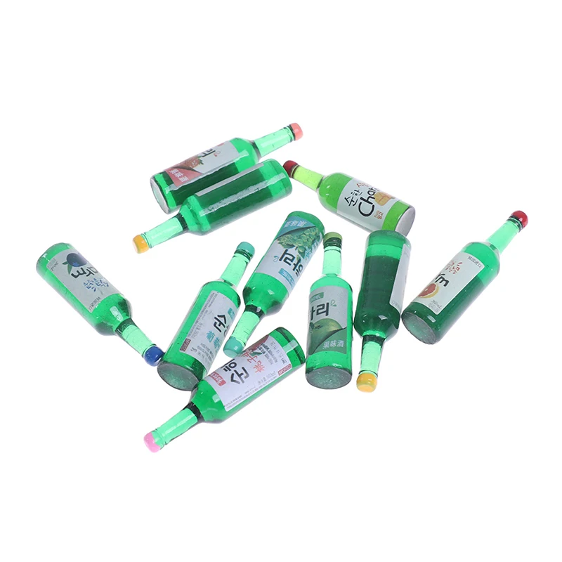 10pcs 1:12 인형 집 미니어처 와인 음료 모델 놀이 음식 주방 장난감