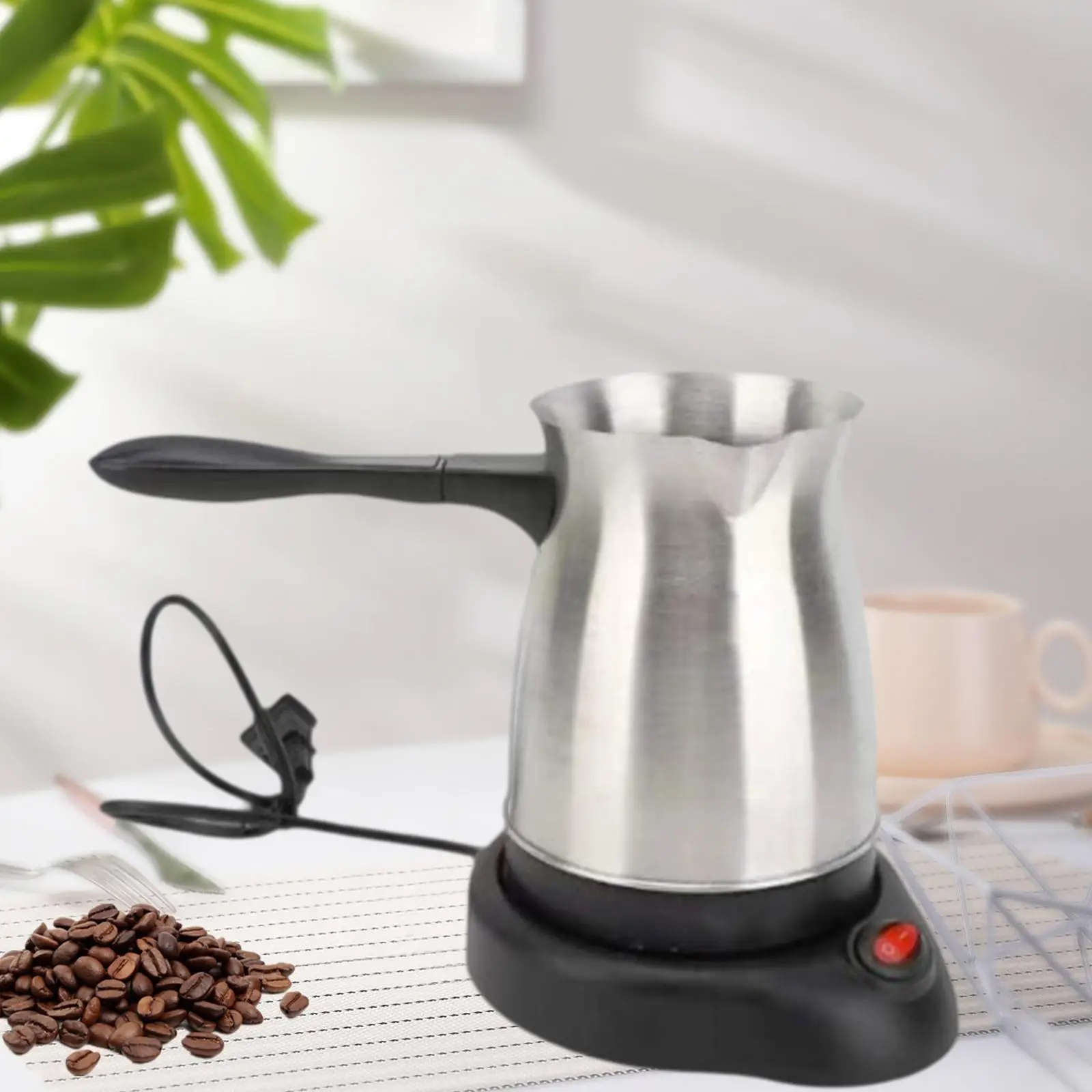 Electric Turkish Coffee Maker Water Kettle Stainless Steel Traditional Coffee Kettle Tea Kettle for Outdoor Trips Household