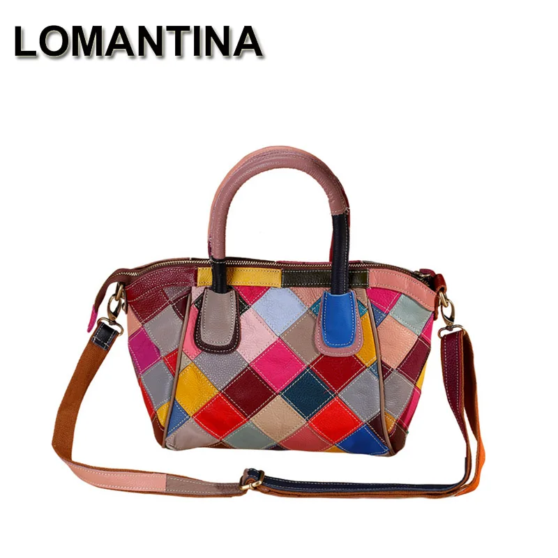

LOMANTINA, Новая женская кожаная сумка, женская сумка-ракушка, дизайнерская роскошная женская сумка-тоут в клетку, цветные сумки на молнии, оптовая продажа