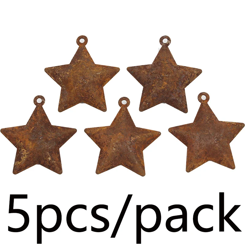 5er-Pack 4,5 cm Retro Rostige Weihnachtsglocken-Dekorationen, Sternhorn, Neujahr, Festival, DIY-Anhänger – Detail 8