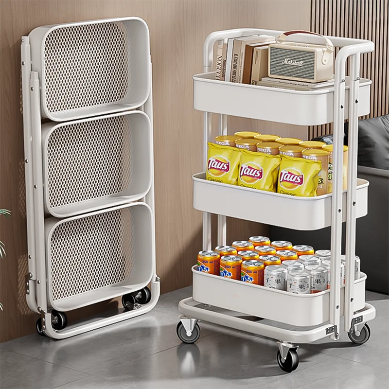 Folding Trolleys Kitchen Organizer Drawers Islands Storage Trolley Auxiliary Furniture Organizing Shelf Carrelli Removable