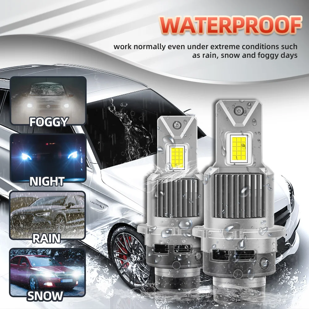 280W D2S D4S LED Car Headlight Bulbs Canbus 30000LM D2R D4R HID Xenon Headlamps Bulbs 12V 6000K Plug&Play Turbo Car Lamps