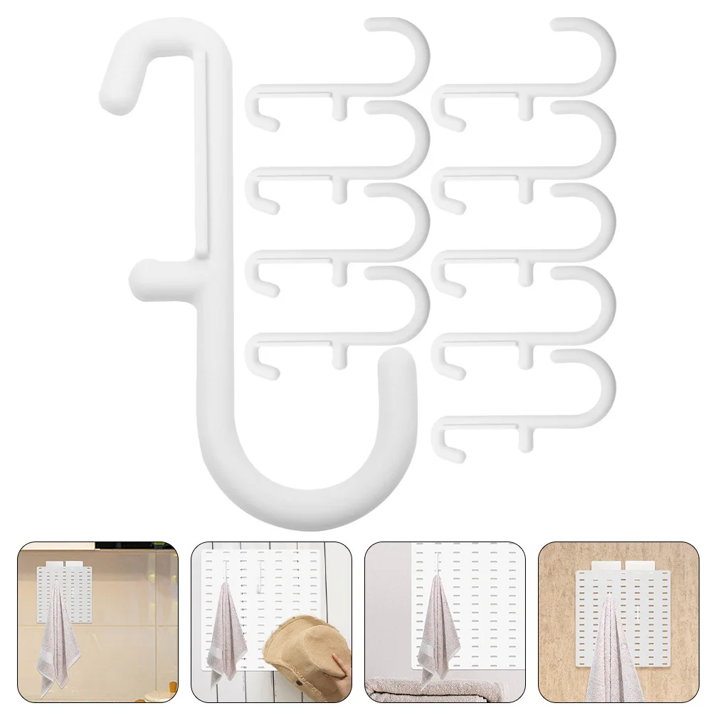 

10Pcs Pegboard Hooks J Shape Durable Plastic Peg Board Accessories for Home Workshop Garage Tool Organizer Storage