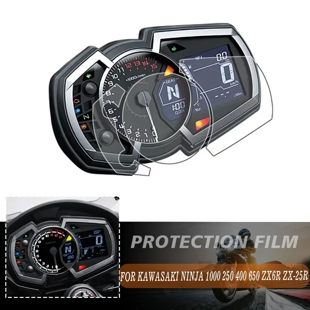

For Kawasaki Ninja 250 400 650 1000 Z1000SX Versys X-300 ZX-6R Motorcycle Cluster Scratch Screen Protection Film Protector