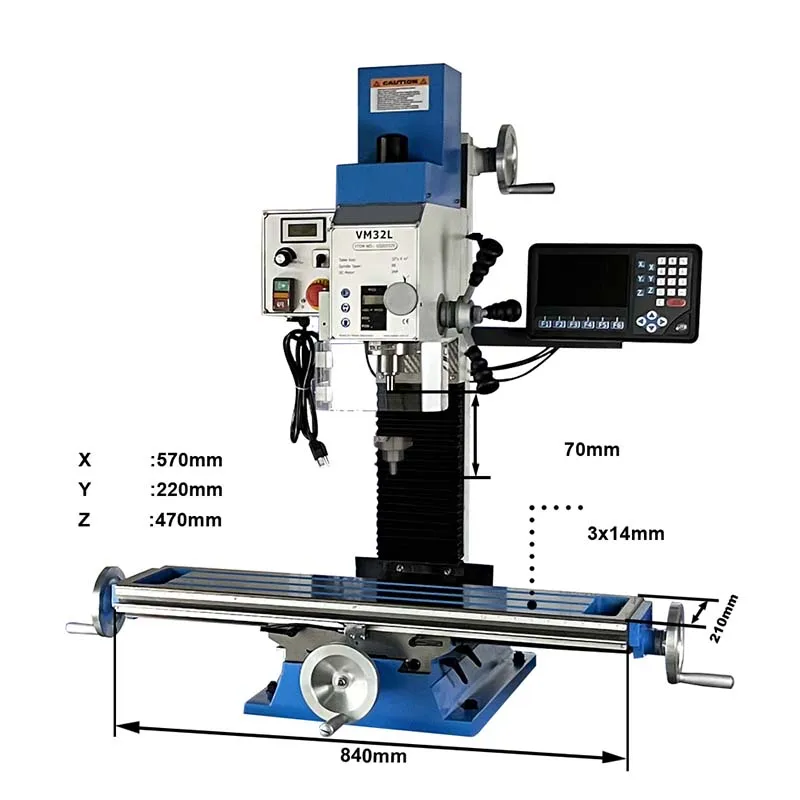 Small Metal Working Milling Drilling Machine