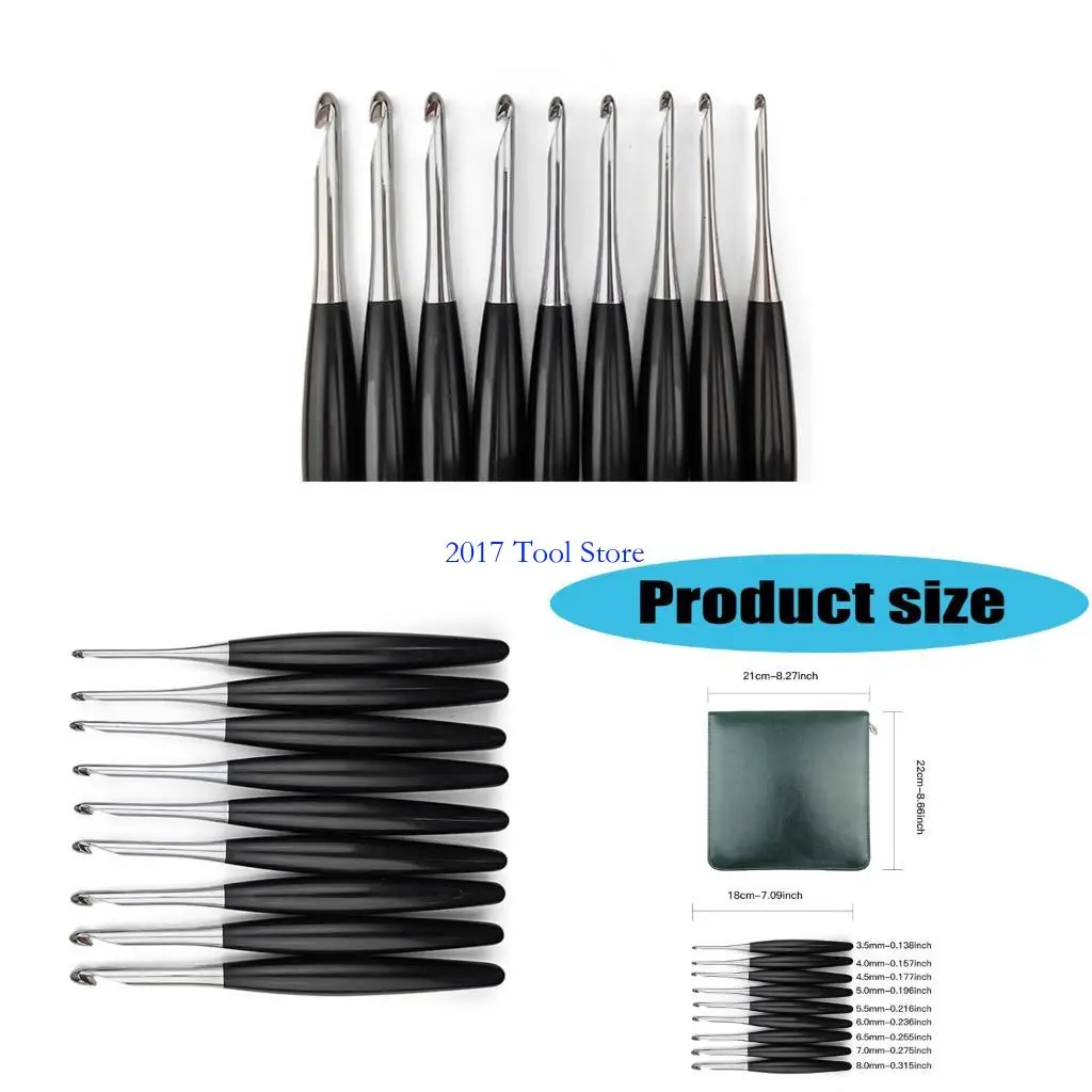 

K92A 1 Set Set Crochet Hook 3,5 мм-8,0 мм вязание крючко