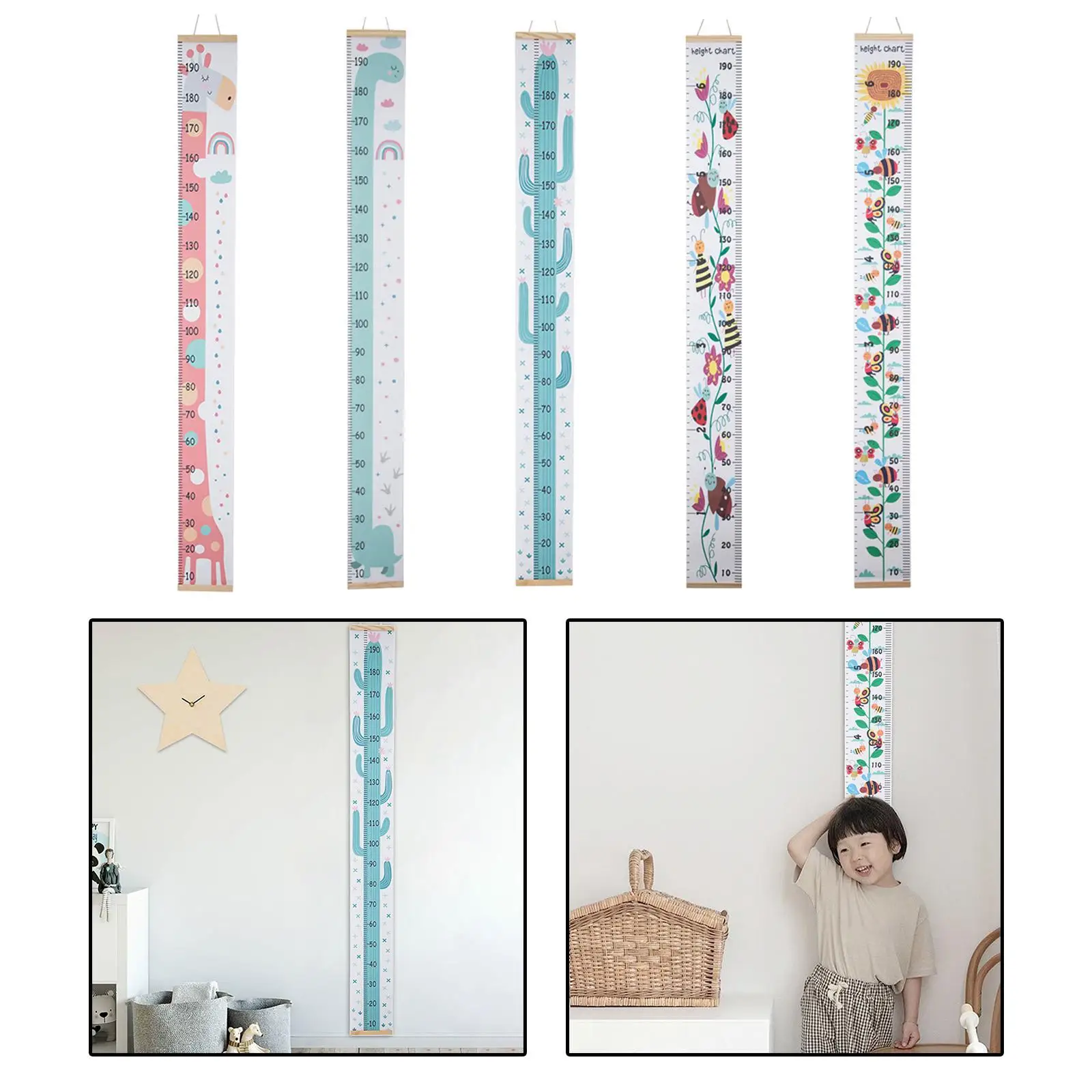 Baby-Wachstums tabelle, leichte abnehmbare dekorative Leinwand ing Kinder höhe Mess lineal für Schlafzimmer Ornament Kinderzimmer